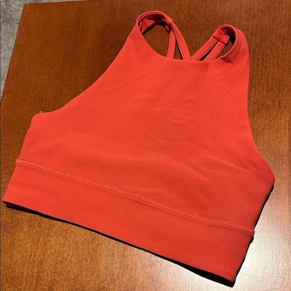 lululemon athletica Women's Ribbed Orange Sports Bra - Picture 7 of 9
